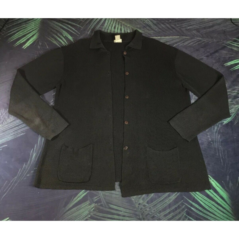Eileen Fisher Knit Collared Cardigan L